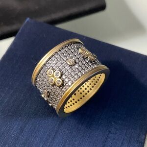 Frieda ROTHMAN size 7 925 14k with rhodium and matte gold